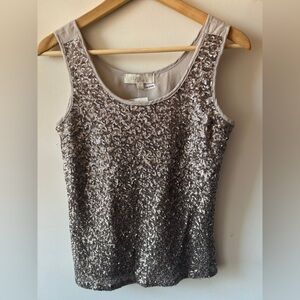 Olive & Oak Silver Sequin Top BNWT S